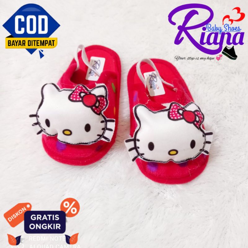 Sandal bayi Bapau boneka Hello Kitty usia 8-20 Bulan