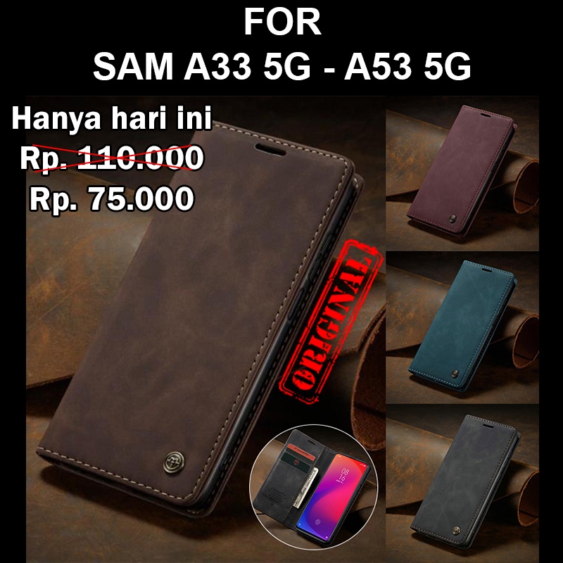 CASEME FLIP COVER case Samsung Galaxy A33 5G - A53 5G softcase casing hp leather stand card slot ori