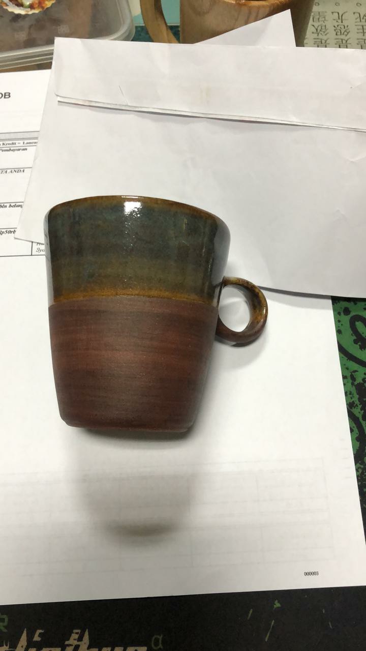 Naruna Cangkir Kayu Jati Asli Dengan Handle Bisa Grafir Satuan