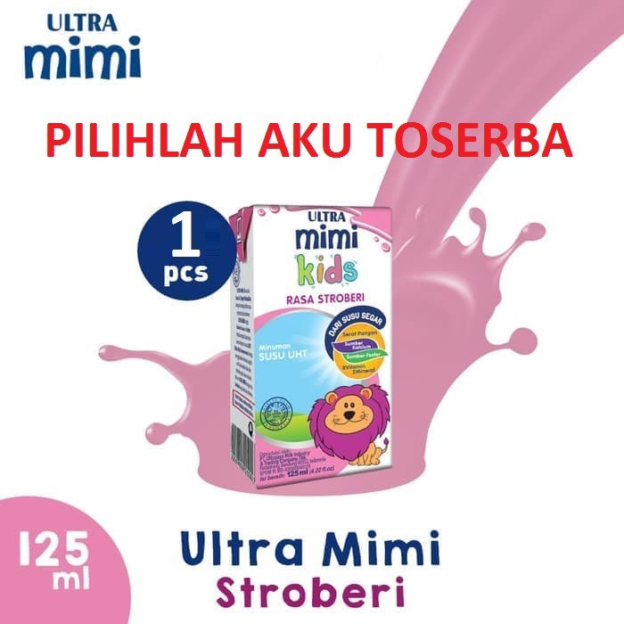 Susu Ultra Mimi Kids STRAWBERRY (STROBERI) 125 ml - (HARGA SATUAN)