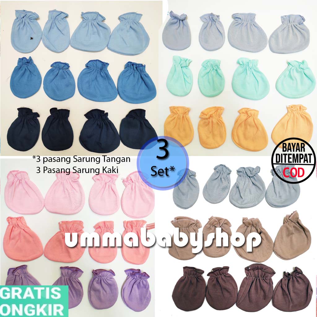 Sarung Tangan Bayi Sarung Kaki Bayi Sarung Tangan Kaki Bayi Newborn Sarung Tangan Polos Pastel Set Pasang Grosir Murah