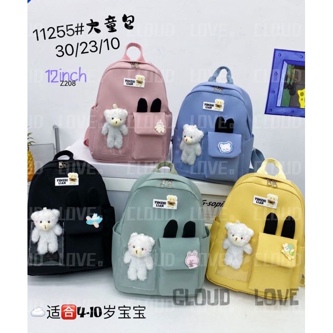 Tas ransel anak bear 11255 UK 30 x 10 x 23 cm / 66653 import UK 31 x 11 x 23 cm fashion anak perempuan TK SD