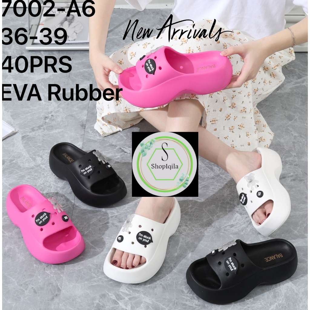 Sandal wedges fuji TOFU rubber kekinian dan stylish korean style 7002