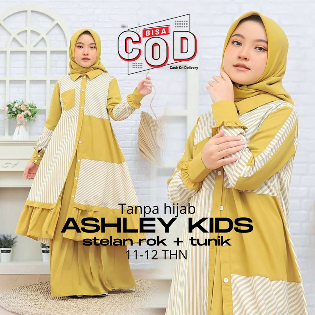 FK- Gamis Anak Usia 8-9 Tahun Ashley kids Model Gamis Anak Terbaru 2021 Kekinian