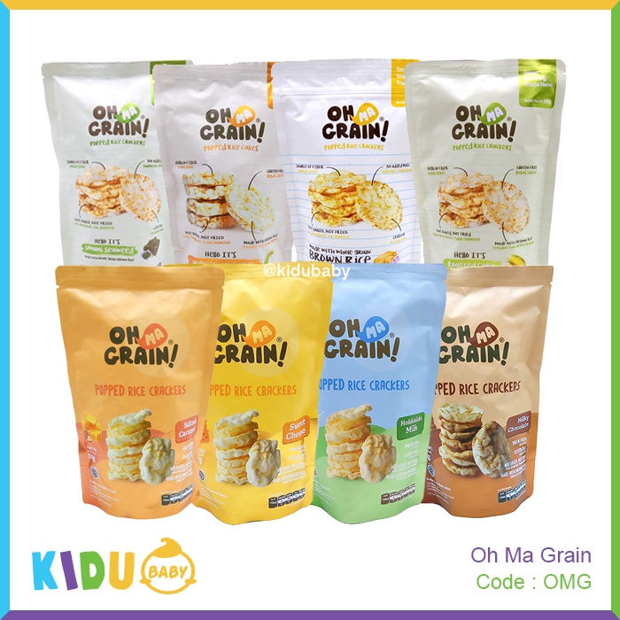 Oh Ma Grain Seaweed Snack Makanan Ringan Cemilan Beras Putih Organik Kidu Baby