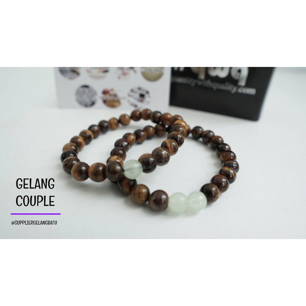 gelang batu FOSFOR TIGER EYE pasangan distance bracelet couple akik