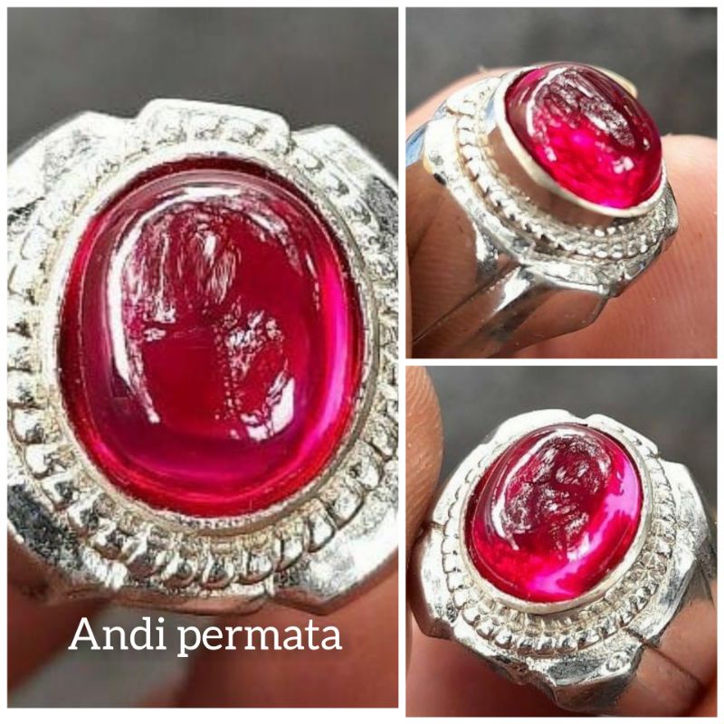 Cincin batu merah delima siam bangkok