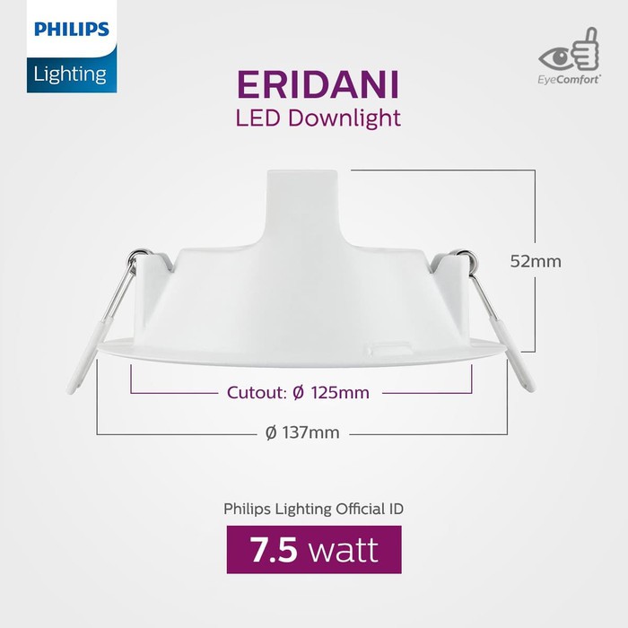 Philips LED Downlight Eridani G2 10W Putih Kuning - Bohlam Lampu Plafon DL190B 10Watt 10 W Garansi