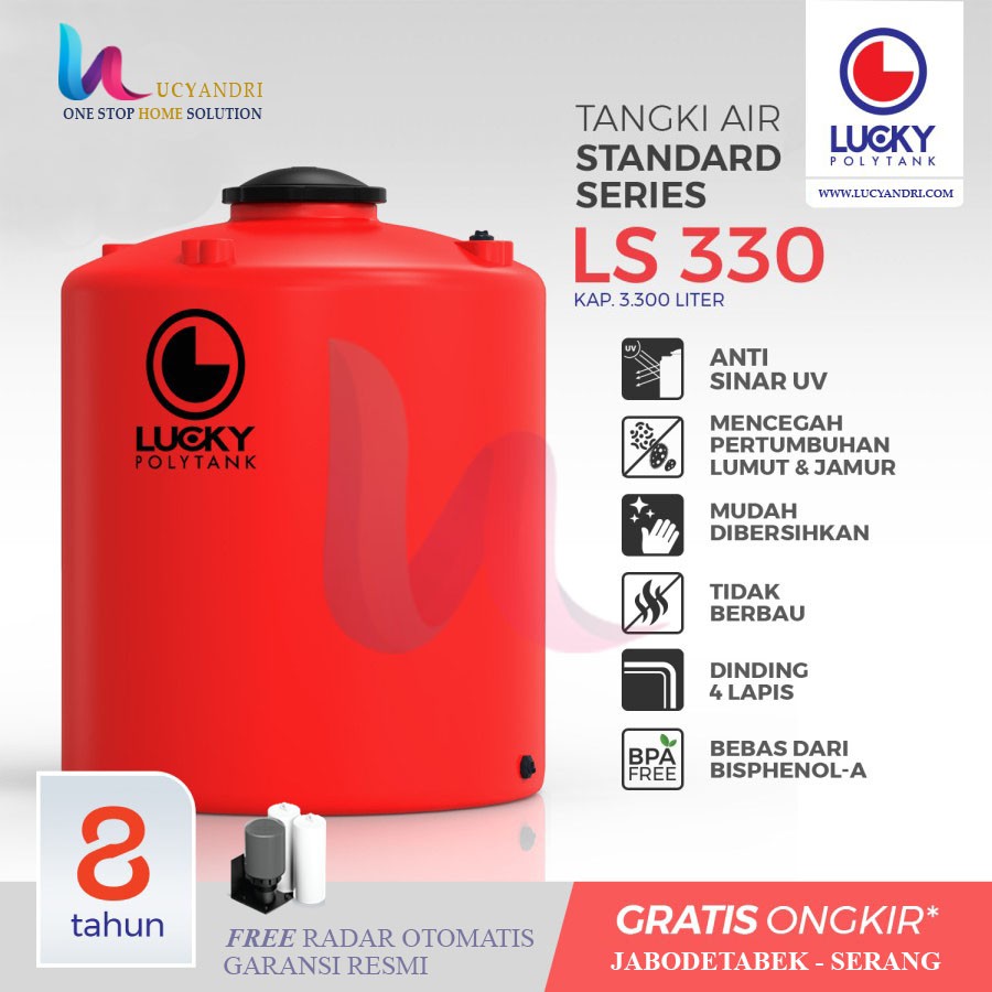 Tangki Air Plastik  LS 3000 Polytank Lucky Standard/ Toren Air / Tandon Air