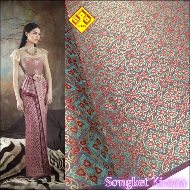 KAIN SONGKET KIRANA INDIA PREMIUM MODERN UNTUK KEBAYA ORIGINAL PALEMBANG PATTERN