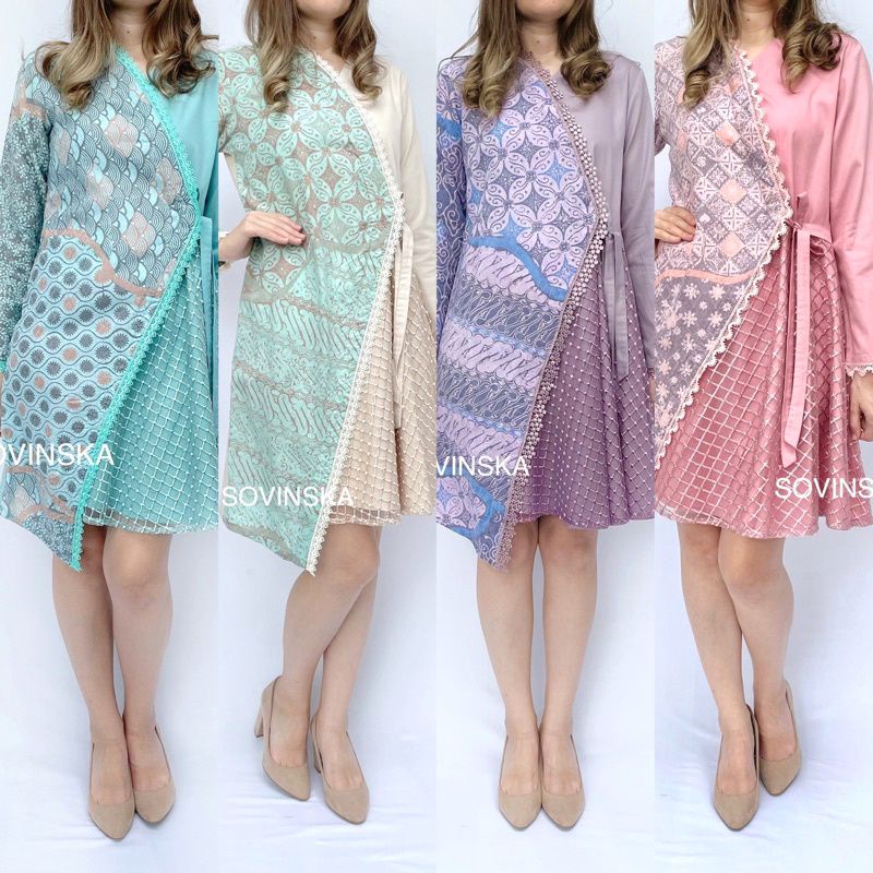 Dress Batik Pulau WTP 244 Baju wanita Tunik Batik modern Baju kerja Lengan Panjang elegan Baju konda