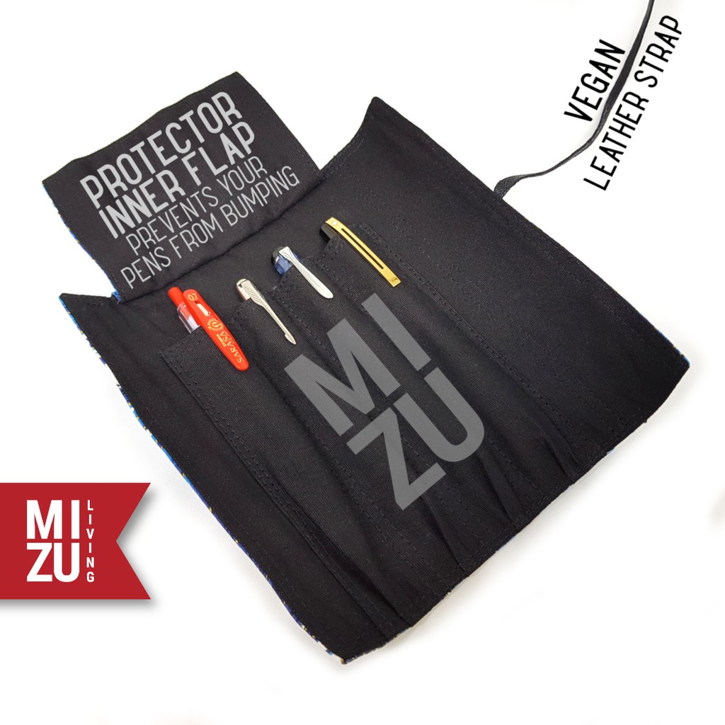 MIZU HIKIZURI Golden Pen Kimono Roll Up Pencil Case Fountain Pen Protector Tempat Pensil Pen Gulung