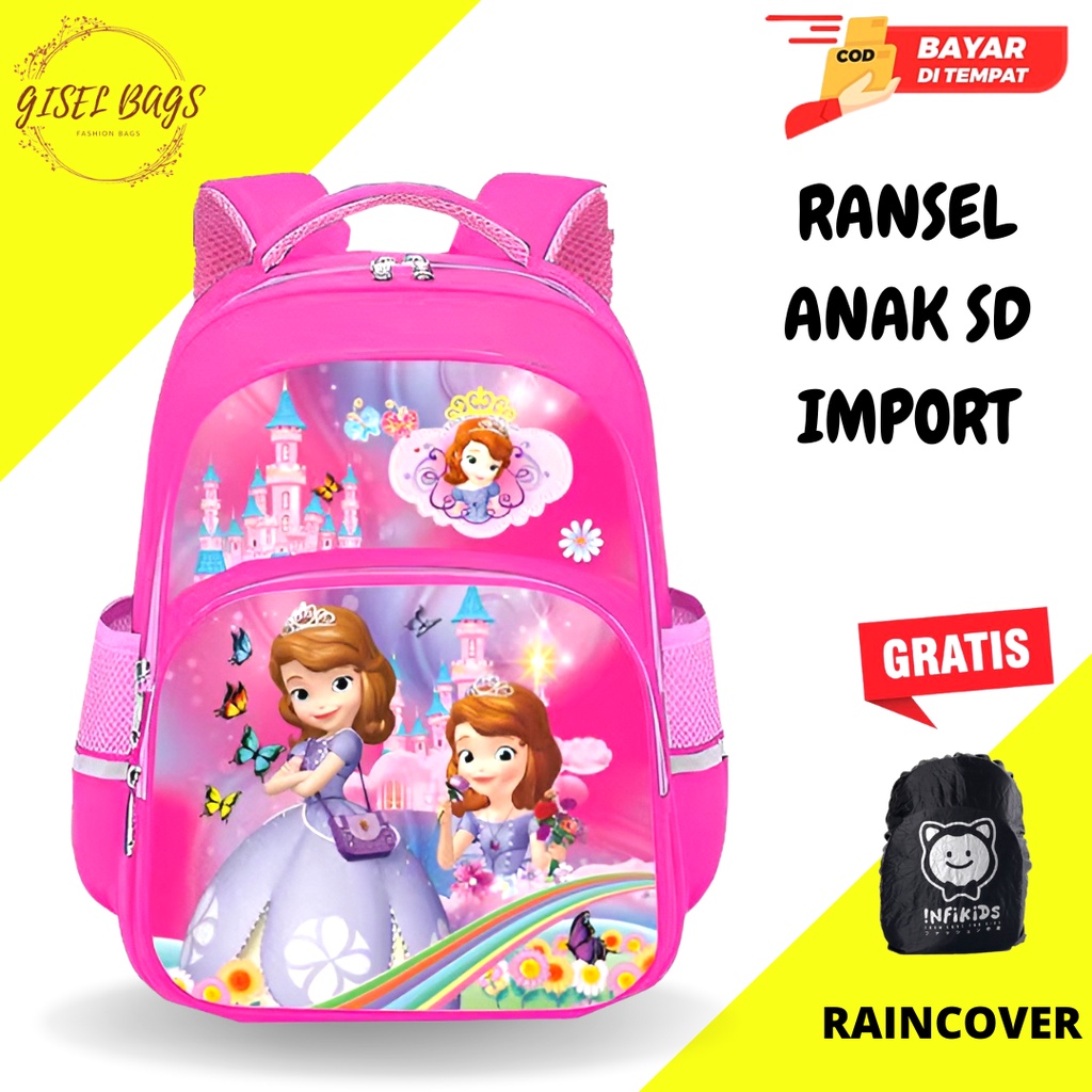 GB-Ransel anak perempuan SD tas ranel anak import tas ransel anak karakter lucu