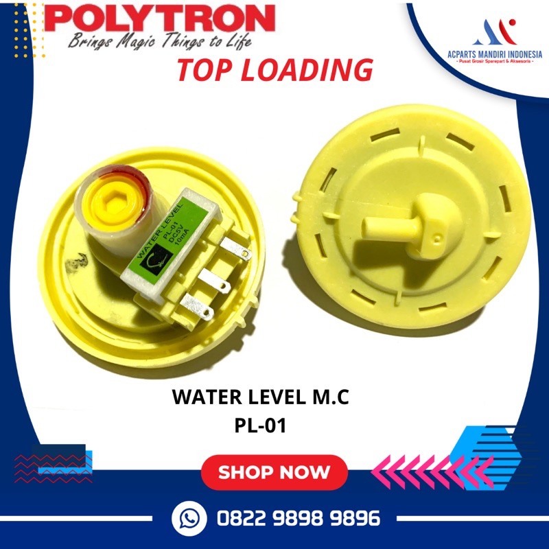 POLYTRON, Water level sensor mesin cuci Top Loading