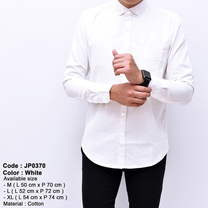 Murah Kemeja Pria Putih Polos Lengan Panjang Slim Fit Baju Kerja Cowok Shopee Indonesia