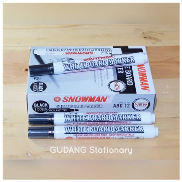 Spidol Whiteboard Marker ABG-12 SNOWMAN [ Isi 12 Pcs ]