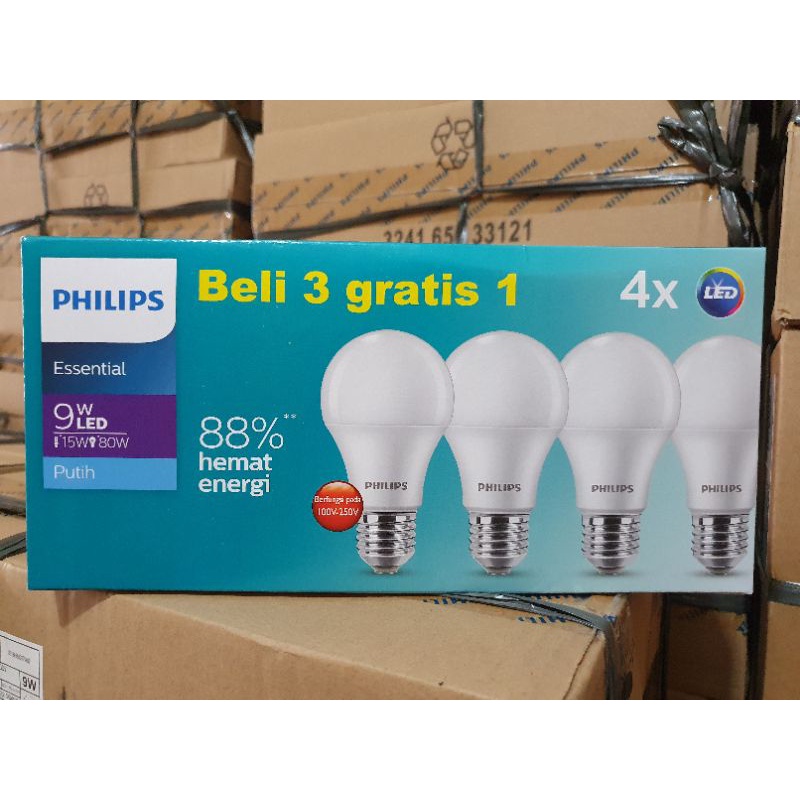 Philips Lampu LED Paket 5W/ 7W/ 9W/ 11W Essential LED E27 6500K putih