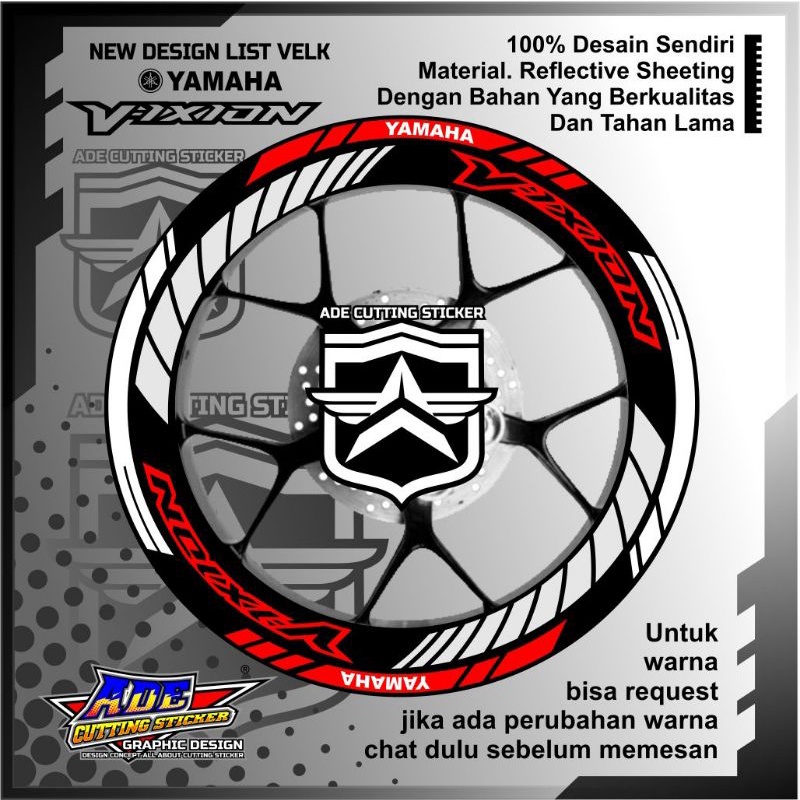 Jual Sticker list velg Vixion || Cutting Sticker list velg || Yamaha Vixion