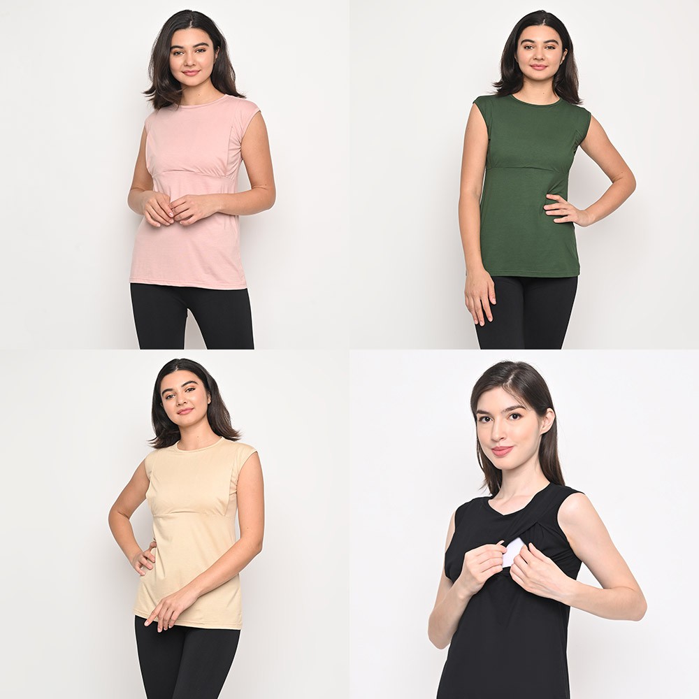 

MONOMOM Inner Sleeveless Seri Menyusui Katun Bamboo - Daleman Baju Menyusui