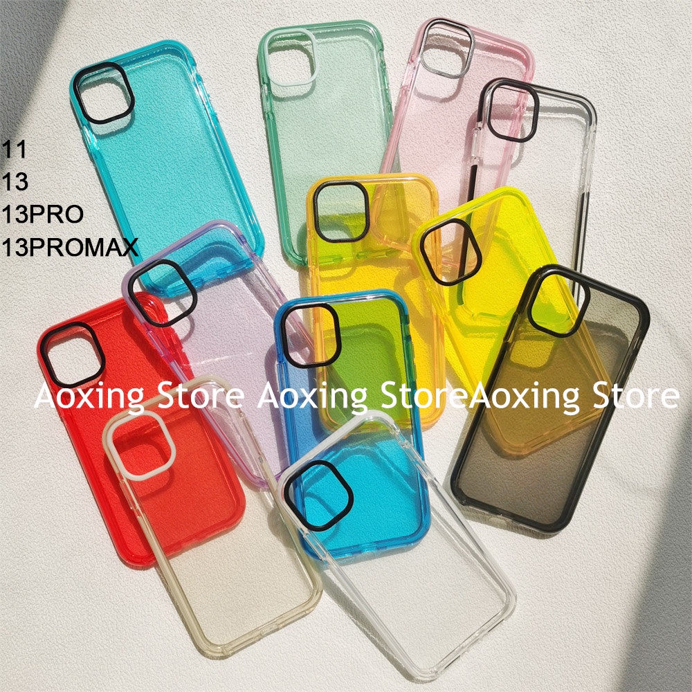 Casing Soft Case TPU + PC 12 Warna Neon Untuk IPhone 11 13 Pro Max