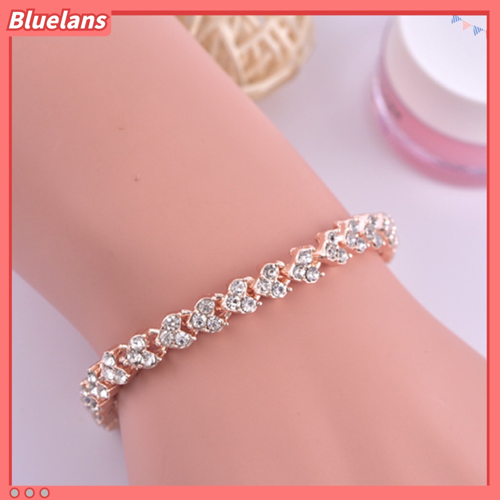 Gelang Bangle Adjustable Aksen Berlian Imitasi Untuk Wanita