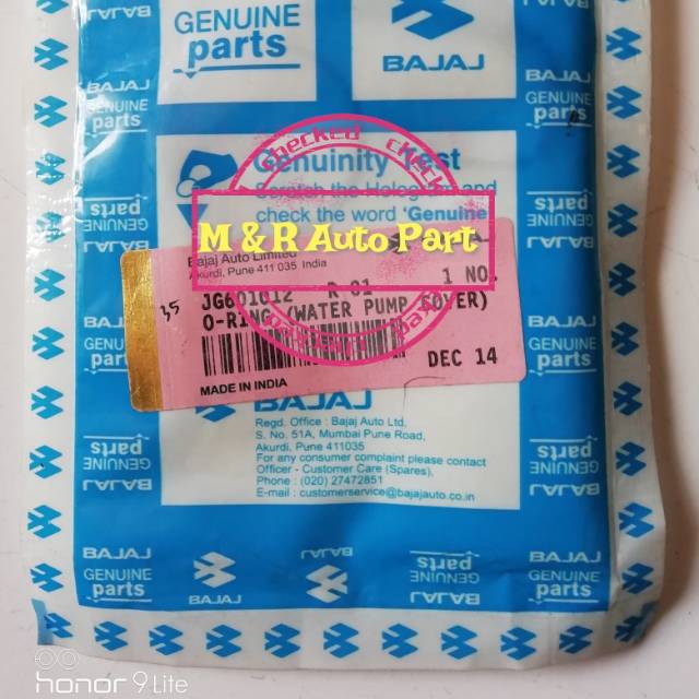 Oring cover Waterpump Pulsar 200NS