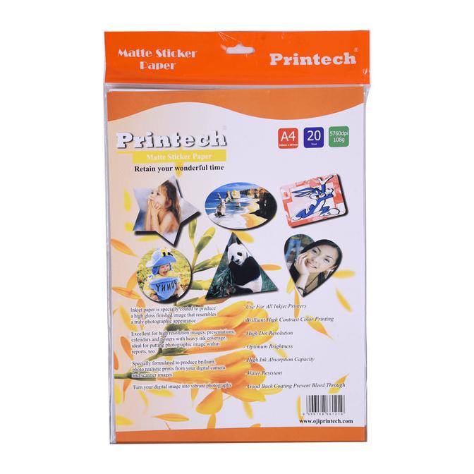 

Promo Awal tahun Kertas Foto / Photo Paper Printech Matte Sticker Paper A4 108g Promo Awal tahun