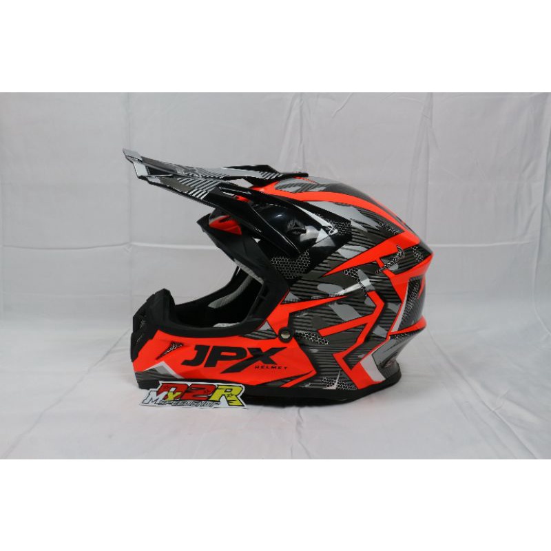 Helm JPX Cross Full Face X35 Flou Rescent Red Gloss size L