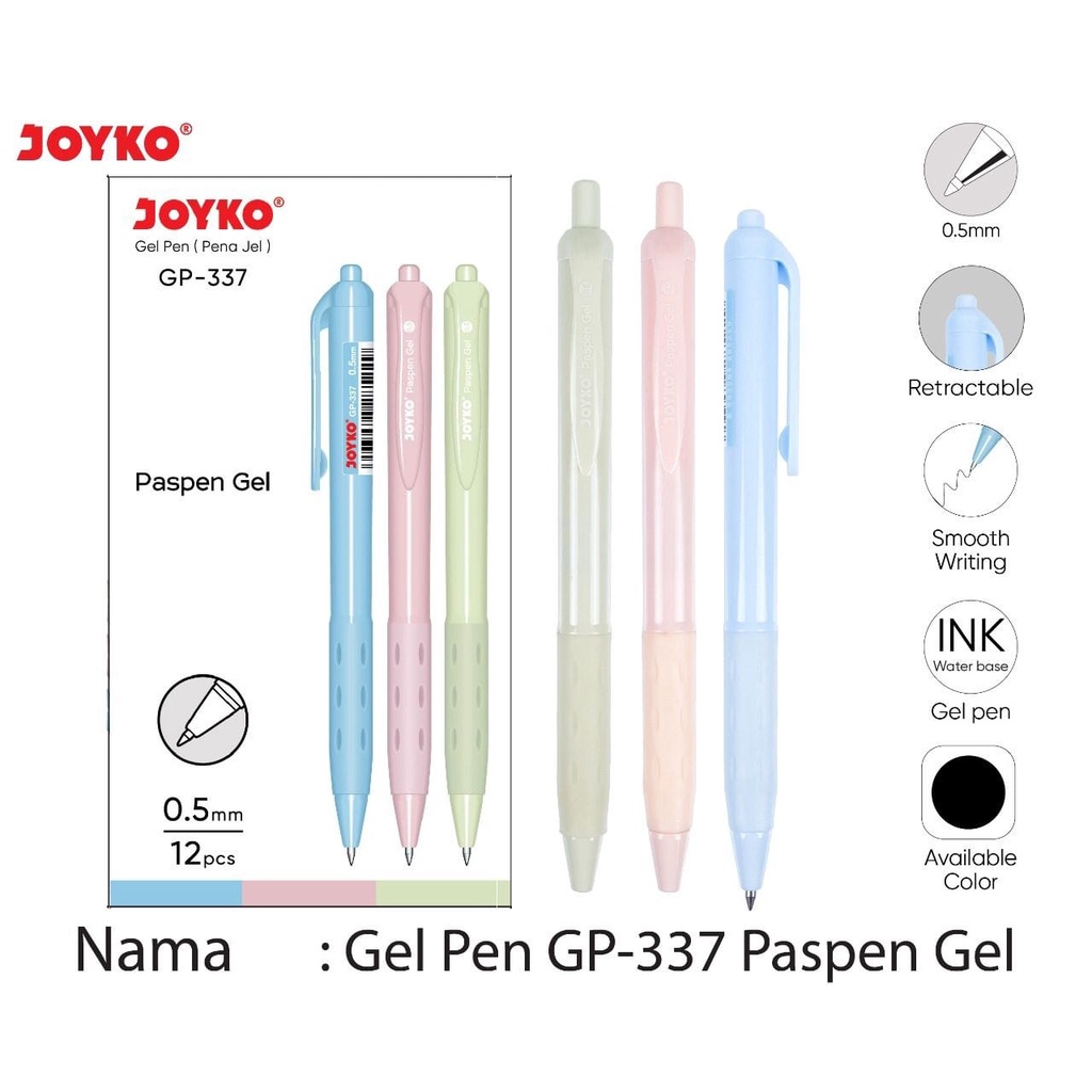 

Gel Pen Pulpen Pena Joyko Gp-337 Paspen Gel 0.5 Mm