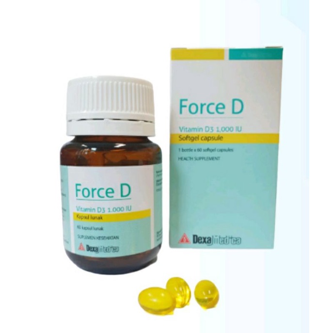 FORCE D 1.000 IU VITAMIN D3 1.000 IU PERKAPSUL UNTUK MEMBANTU MEMENUHI KEBUTUHAN VITAMIN IBU HAMIL,LANSIA DAN DEWASA UNTUK MENJAGA DAYA TAHAN TUBUH