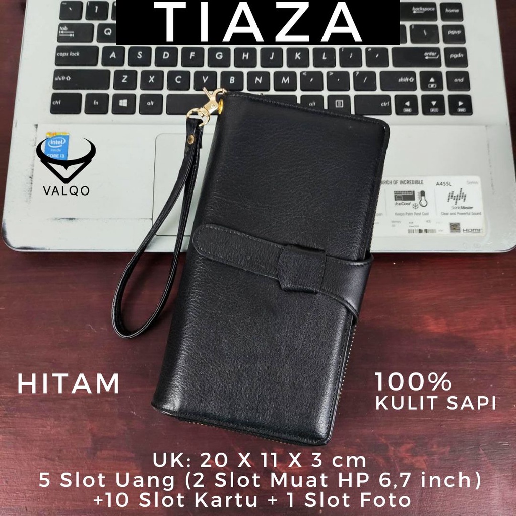 [VALQO] Dompet TIAZA Kulit Sapi Wanita Perempuan Cewek Muat HP Bisa COD