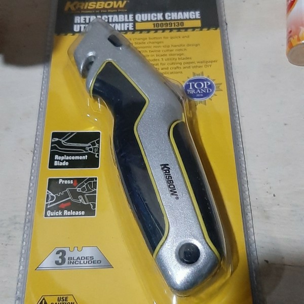 Krisbow Retractable Quick Change Utility Knife Pisau Cutter