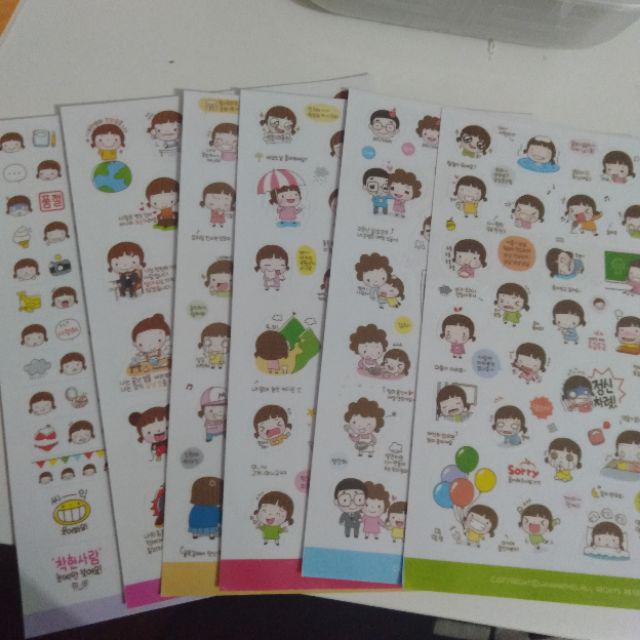  stiker  kartun korea lucu  Set  6 LBr Shopee Indonesia