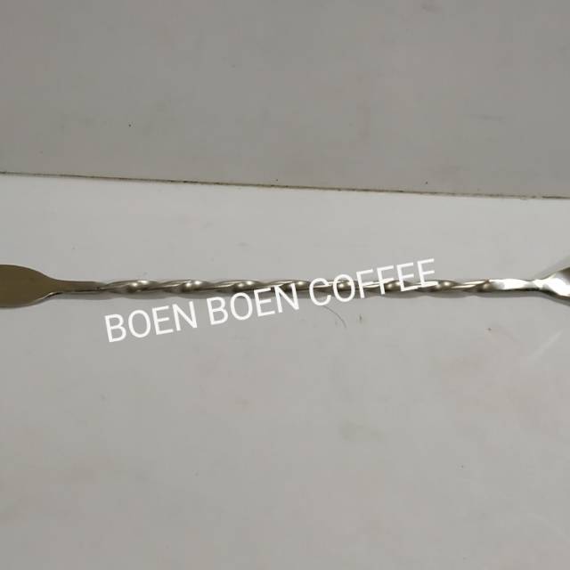 Bar Spoon with Fork 24 cm Stainless Steel