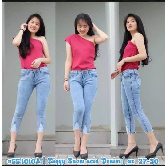 1 KG MUAT 4 PCS | CELANA JEANS WANITA TERBARU CELANA 7/9 SENOW BULU