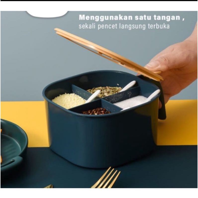 Kotak Bumbu Dapur 4 IN 1/Tempat Bumbu Dapur Set/Wadah Bumbu