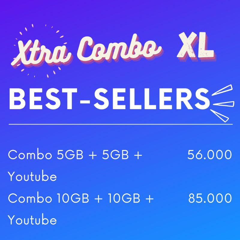 XL Xtra Combo 5GB + 5GB / 10GB +10GB Murah