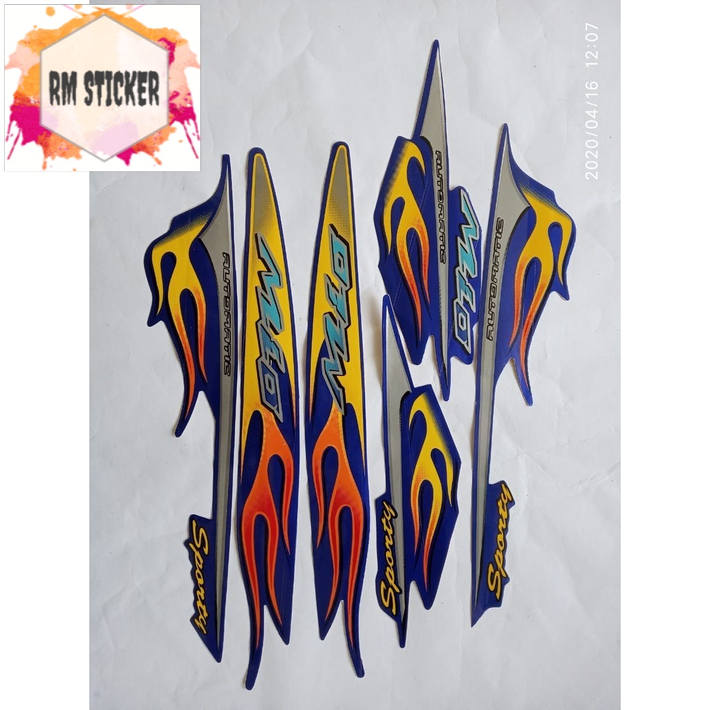 striping motor mio sporty 2006 biru
