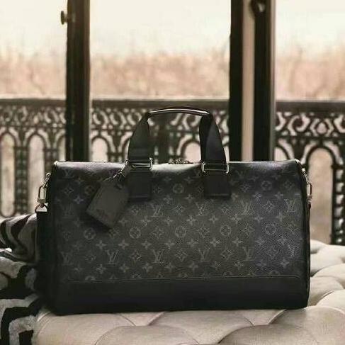 AE16Z03 TAS TRAVEL BAG LV KEEPALL VOYAGER MONOGRAM ECLIPSE ORI LEATHER DSG531ESG