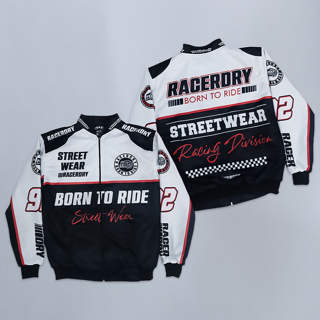 Nascar Jacket Racing Vintage Hitam Putih Premium Original Jaket Motor Touring