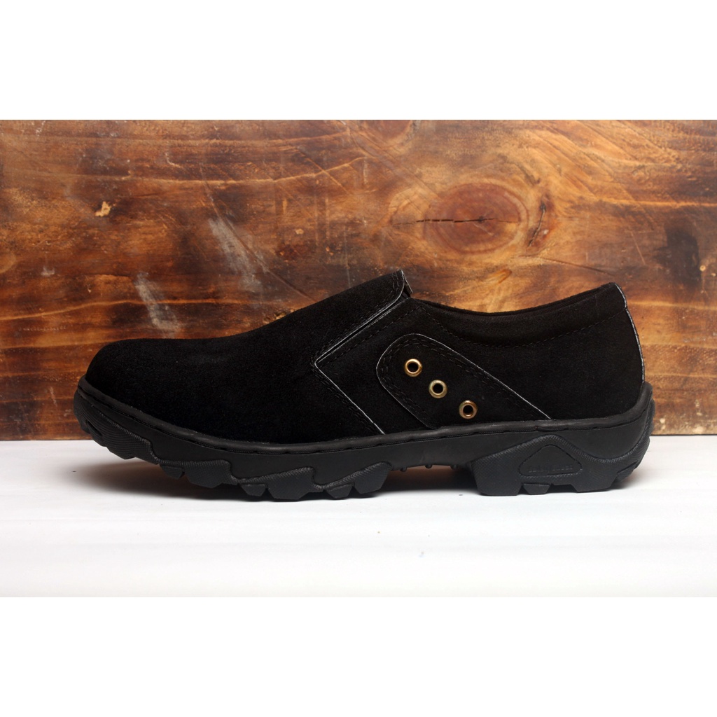 Sepatu Kasual Pria Kulit Asli Rasheda 015 Slip On Big Size