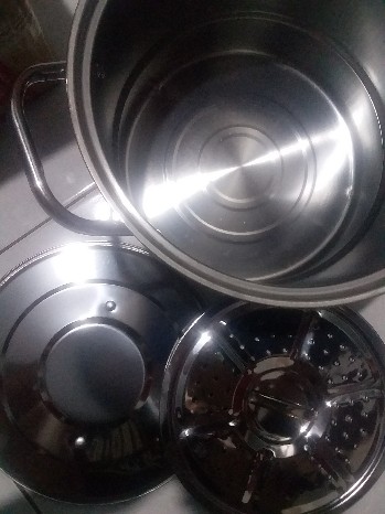 Panci Kukus, Dandang Nasi 24 Cm Panci Steamer Stainless Kukusan Dandang Langseng