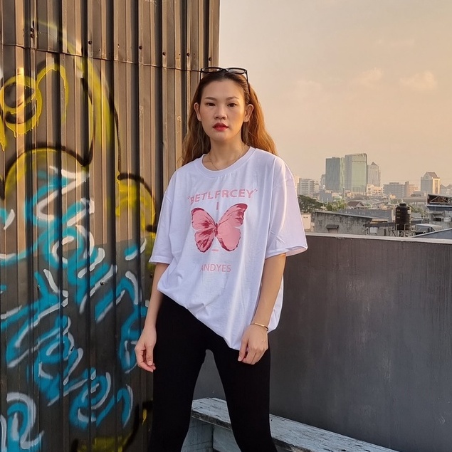 MixFashion.ID | OVERSIZED TSHIRT OUTFITS | KAOS OVERSIZE BUTTERFLY | OVERSIZE COTTON COMBET | BAJU K
