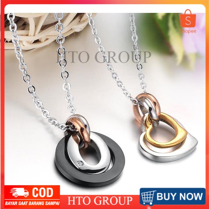 KALUNG COUPLE Titanium , Kalung COuple Pasangan  - TRENDY LOVE Kalung Pasangan