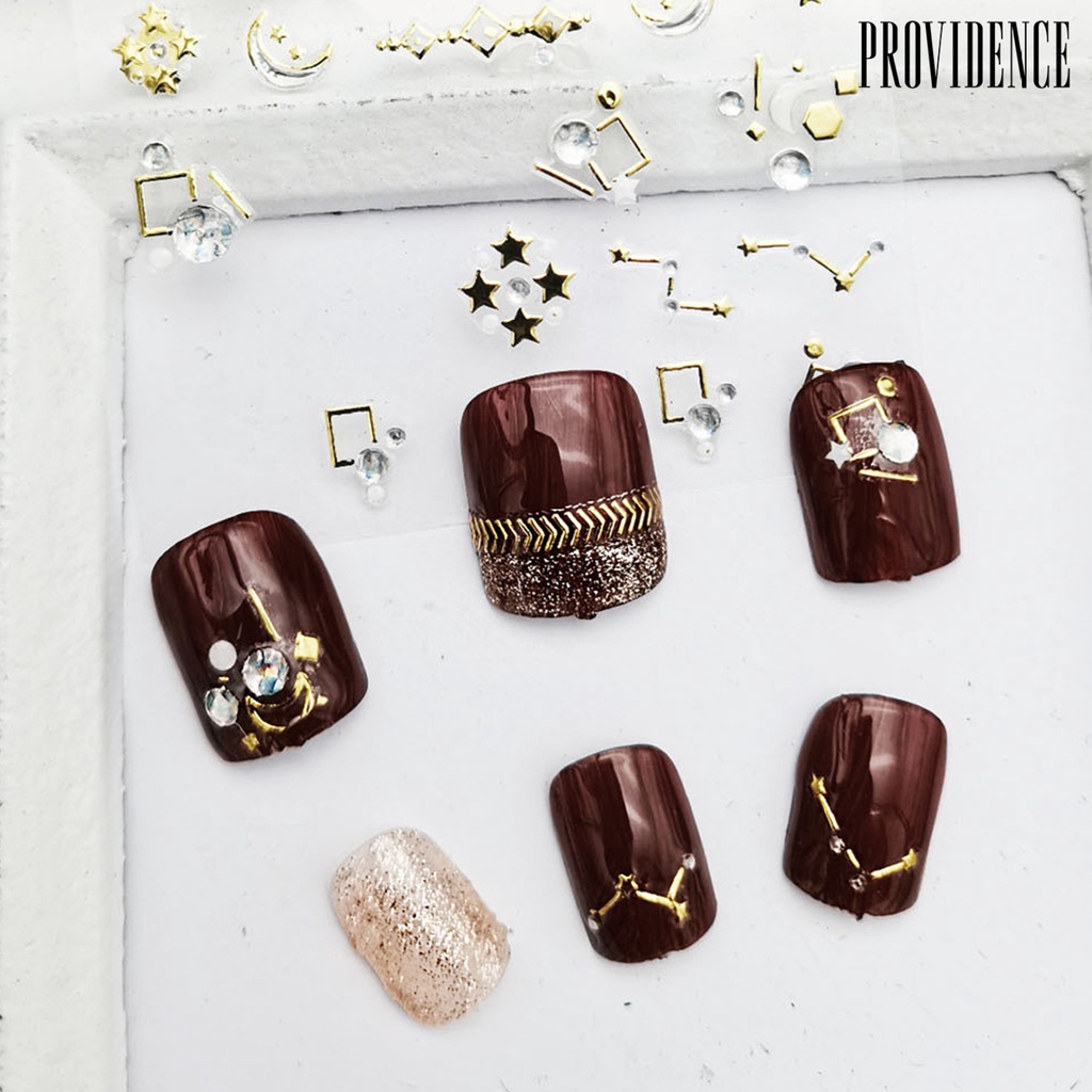 Providence 20Pcs/Set Nail Sticker Embossed Style Starry Patterns Metallic Effect Luxury Nail Decals 5D Stickers for Manicure