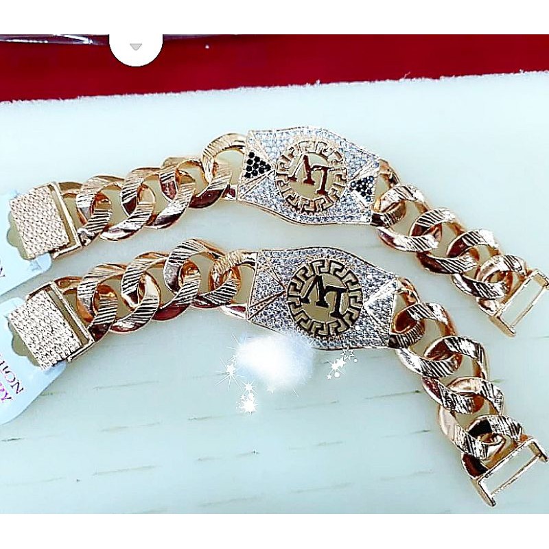 Gelang Xuping Lapis Emas 24K Rantai Plat Big mewah .