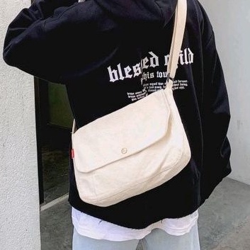 ARIA SLING BAG CANVAS SIZE S M L TAS SELEMPANG KANVAS PRIA WANITA TAS VINTAGE KOREA JEPANG