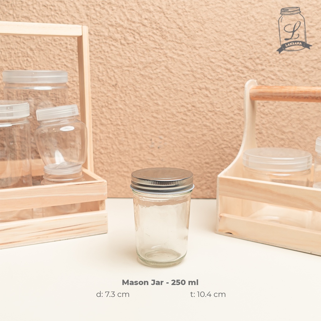 Mason Jar - 250 ml / jar kaca 250ml silinder kaca