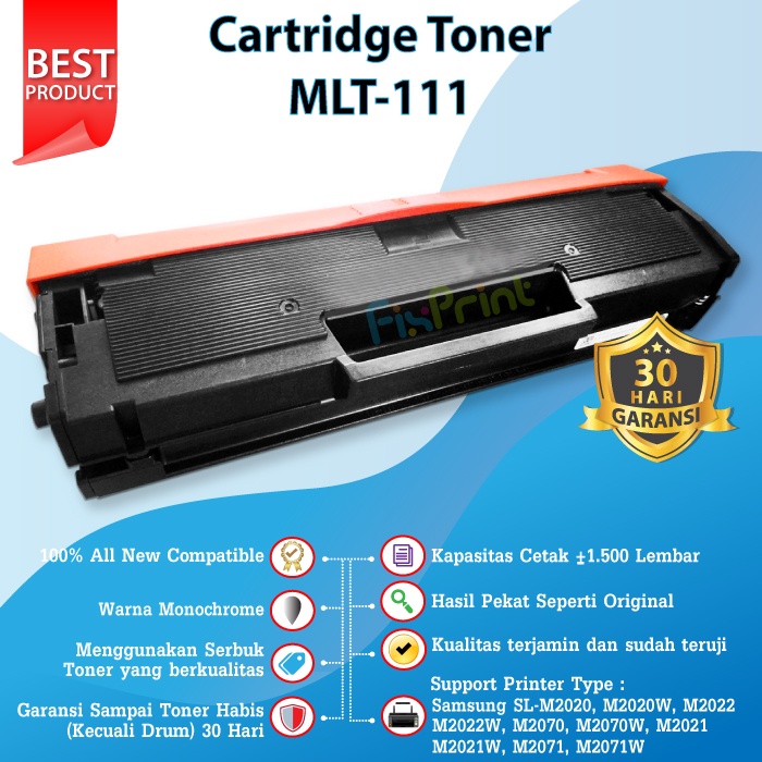 Cartridge Toner Samsung MLT-111 D111 MLT111 Compatible Printer SL-M2020 M2020W M2022 M2022W M2070