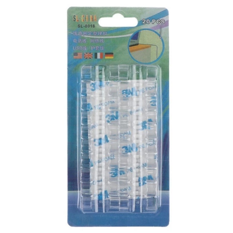 Klip Kabel Organizer 20pcs Perekat 3M kuat Cable Clip Pengikat